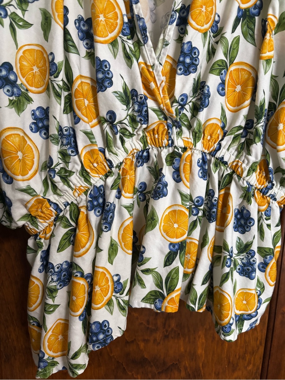 Anthropologie Maeve Short-Sleeve Ruched Peplum Blouse - Picture 4 of 8